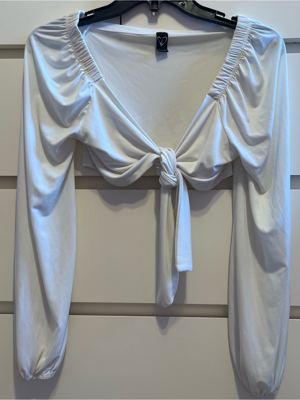 Windsor White Long-Sleeve Tie Top